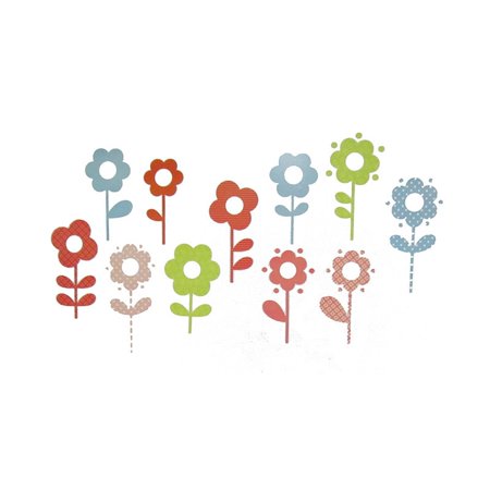 - Brewster Home Fashions Fabric Daisies - Flower Wall Stickers and Decals