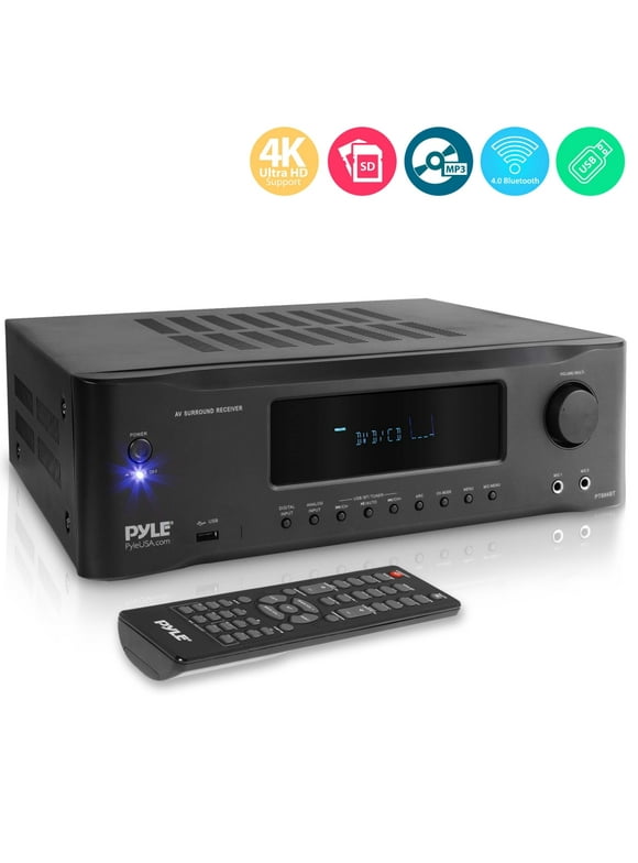 PYLE PT694BT - Hi-Fi Bluetooth Home Theater Receiver - 5.2-Ch Surround Sound Stereo Amplifier System with 4K Ultra HD Support, MP3/USB/AM/FM Radio (1000 Watt MAX)