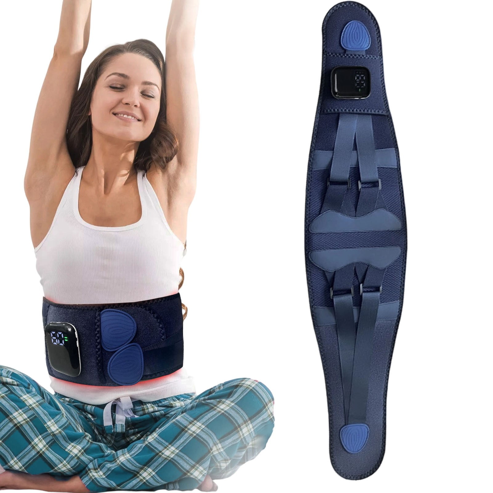 LAILLSH 2026 New Arrival Electrical Tools Wireless Lumbar Massager Heating Support Belt Red Light Belt Rechargeable Portable Heat Acupoint Massage Device