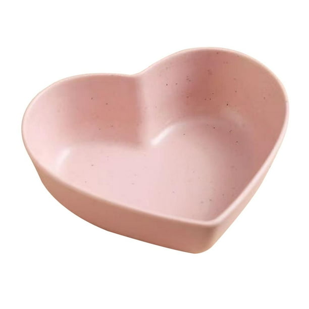 Cuenco con forma de corazón, plato para servir, vajilla, cuenco para cocinar, plato para condimentos Rosa