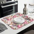 thumbnail image 3 of Microfibre Drying Mat for Kitchen Pioneer Dish Drying Drainer Mat Absorbent Colorful Floral Drying Mat Washing Up for Glass, Plate & Cup 16inch X 18inch, 3 of 7