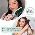 thumbnail image 3 of Boar Bristle Hair Brush for Curly Hair, HeatResistant Detangling Styling Brush, Green, 3 of 4