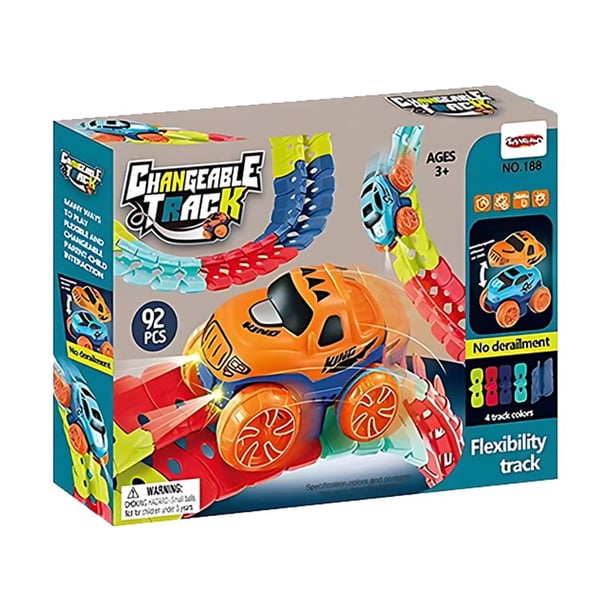 Bewildely Juego de coches de carreras ABS hecho resistente a desgarros larga vida útil montado pista de carreras juguete Flexible Juguetes Educativos Tipo 2