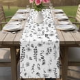 thumbnail image 4 of Grey Spring Floral Table Runner - 60 Inch Long Flowers Botanical Elegant Pastoral Cotton and Linen Blended Dress Scarves Farmhouse Table Runner for Kitchen Dining, Coffee Table, 13" x 60", 4 of 8