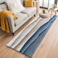 thumbnail image 3 of Blue Beige Runner Rug 2x6 FT, Non Slip Hallway Carpet, Modern Coastal Wave Abstract Art Washable Floor Carpet Throw Runner Carpet Long Rug for Entryway Kitchen Bedside Sliding Door, 3 of 9