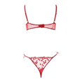 thumbnail image 2 of Gibobby Ropa sexy de mujer para sexo Conjunto de lencería de Encaje para Mujer con Cinturones de Liguero, Sujetador y Bragas, sostén y Tanga(Rojo, X-CH), 2 of 5