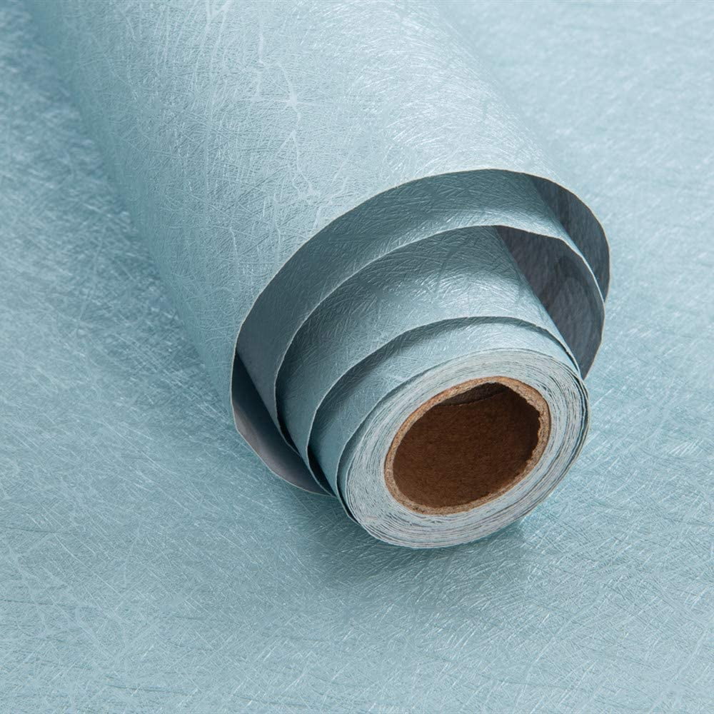 Abyssaly Blue Peel and Stick Wallpaper 23.6" x 118" Silk Texture Wallpaper Removable Self Adhesive Contact Paper Home College Dorm Decoration Vinyl