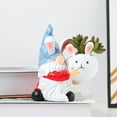 thumbnail image 4 of Dwarf Holding Flowerpot With Bunny, Decorative Figurine For Entrance, Outdoor Courtyard, Shelf, Desk, Coffee Table - Playful Quirky Design, Compact Size,, 4 of 6