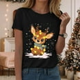 thumbnail image 2 of UngA Christmas Shirt for Women Merry Christmas Holiday Graphic Crew Neck Tees Family Holiday Xmas T-Shirts Gift Tops Womens Christmas T Shirts (Black,L), 2 of 6