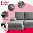 thumbnail image 3 of MUZZ U-Shape Sectional Sofa, Oversized Modular Sofa and Couch, 4 Seater Sleeper Couch w/Double Chaise, Light Grey, 3 of 8