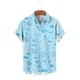 thumbnail image 4 of Mens Casual Manga Corta Botón Abajo Camisas Impresas Turndown Cuello Blusa, Top de Moda de Verano para el Uso Diario, 4 of 6