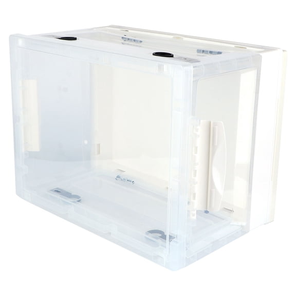 TABLZONE White Plastic Foldable Storage Box with Cover, Multi-Purpose Organizer for Books, Clothes, and Household Items