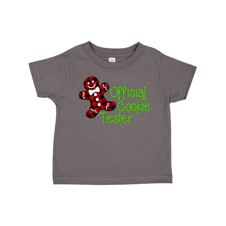 

Inktastic Official Cookie Tester Red Plaid Gingerbread Man with Bow Ti Gift Toddler Boy or Toddler Girl T-Shirt