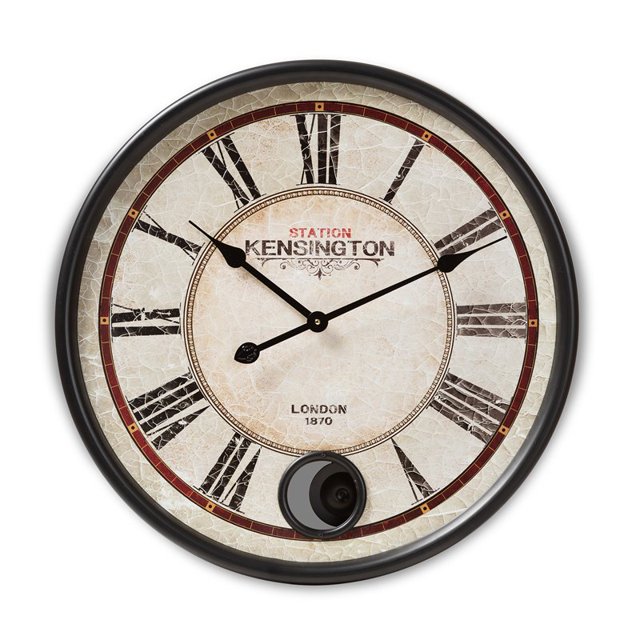 Baxton Studio Horloge Murale Style Vintage Noir Mat Fini