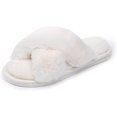 thumbnail image 1 of HSHDLDF Womens Soft Plush Fuzzy Slippers Open Toe Warm Comfy Indoor Outdoor Shoes, 1 of 7