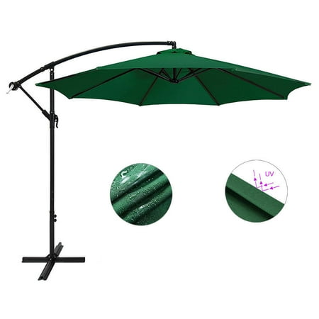 10ft Patio Umbrella W Cross Base Outdoor Banana Shape
