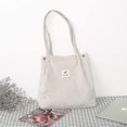 thumbnail image 4 of Bolso de mano de pana para mujeres, niñas, niños, bolso de hombro con bolsillo interior, bolso de compras, 4 of 4