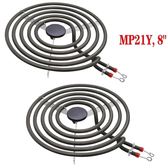 MP21YA Electric Range Burner Element Set 8" Compatible with Whirlpool Maytag Ranges/Stoves - 2 Pack