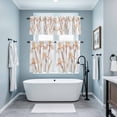 thumbnail image 4 of Orange Pink Flower Kitchen Curtains Valances and Tiers Set of 3 Watercolor Floral Bud Leaf Plant Country Tier Curtains and Valance with Rod Pocket for Small Windows, 27.5"x24", 4 of 9