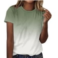 thumbnail image 6 of Ichuanyi Womens Summer Tops Trendy Gradient Color Print Short Sleeve Tshirts Shirts Crew Neck T Shirts Fashion, 6 of 7