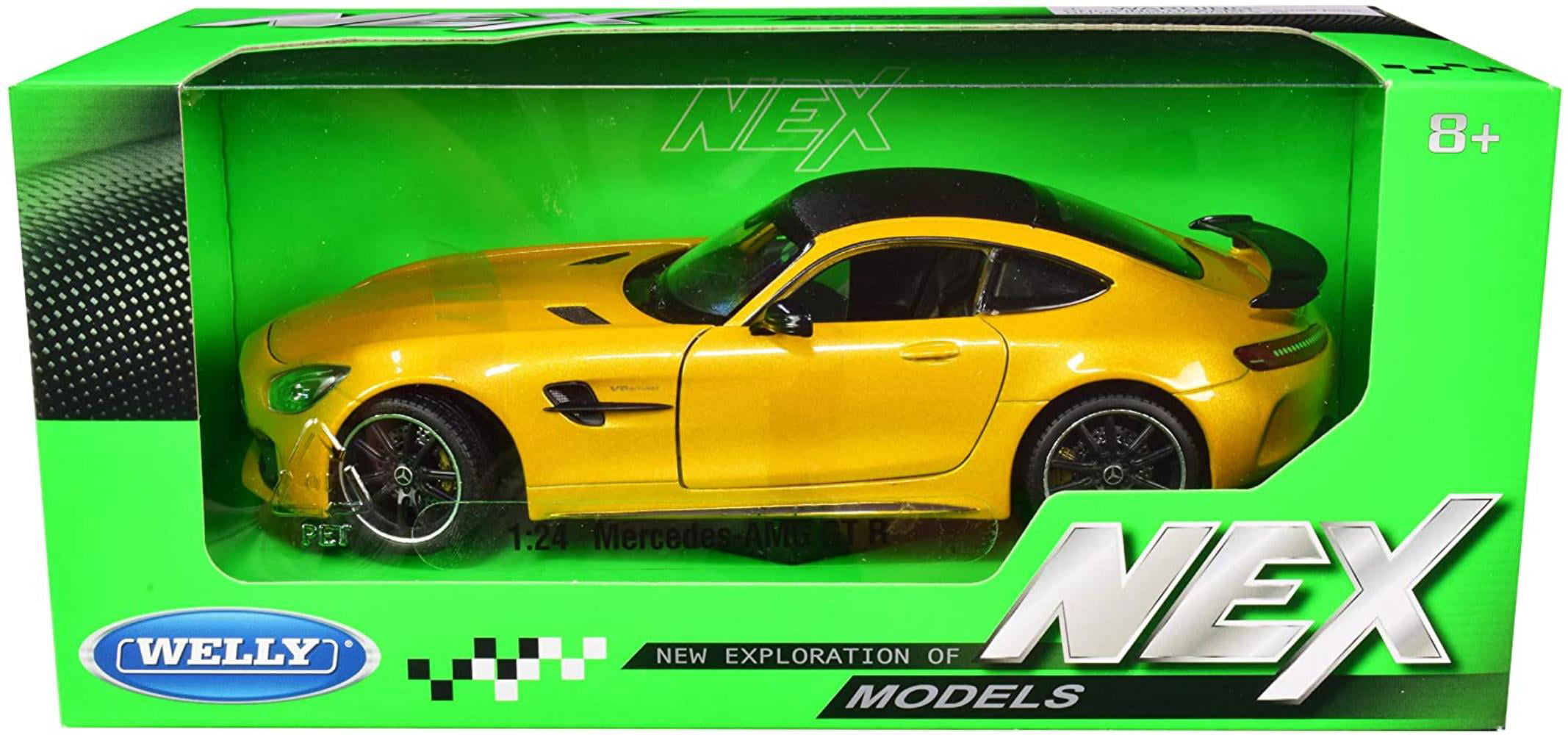Mercedes AMG GT R Red with Carbon Top NEX Models 1/24 Diecast Model Car by Welly 24081