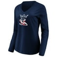 thumbnail image 2 of Women's Navy Real Salt Lake Banner Wave Long Sleeve V-Neck T-Shirt, 2 of 3