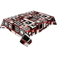 thumbnail image 3 of Geometric Rectangle Red Black Tablecloths Waterproof Kitchen Items Coffee Table For living Room Home Decor Dining Table, 3 of 7