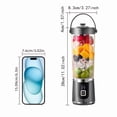 thumbnail image 4 of Portable USB Electric Blender with 6 Blades, 15.21oz Personal Mixer for Smoothies & Drinks, 1300mAh Rechargeable for Travel & Gym, 4 of 13
