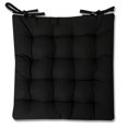 thumbnail image 2 of Tufted Chair Pad Cushion With Cotton Cover & Ties 16" x 16" Black 2 Pack, 2 of 4
