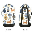 thumbnail image 4 of RMDQTR Durable Large Laundry Backpack with Drawstring Closure Ideal for Laundry Trips,Travel&Camping Ancient Greek Vases and Dogs, 4 of 7