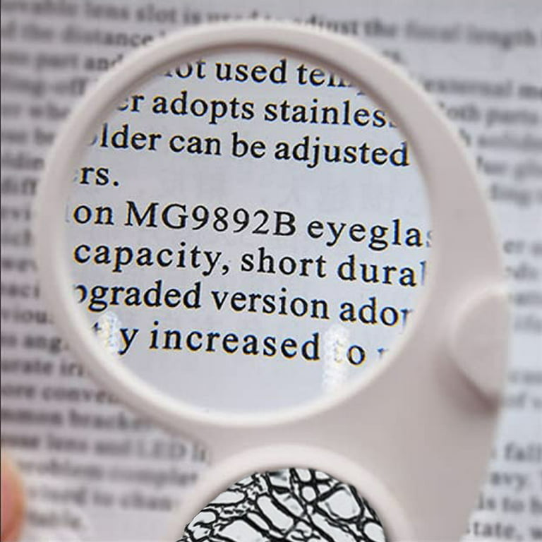 Small Magnifying Glass with Light for Purse 8x 20X Glass with Handheld Pocket Illuminated Folding Hand Held Lighted Magnifier for Reading Coins Hobby