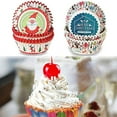 thumbnail image 4 of MesaSe 100Pcs Cupcake Liners Food Grade Oil-proof High-Temperature Resistant Non-Fading Exquisite Pattern Decorative Paper  Themed Cupcake Liners Muffin Baking Cups for Bakery, 4 of 8