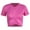 Hot Pink, variant on Women’s Ruched Fornt Short Sleeve Shirts Basic Slim Fitted Crop Tops Stretchy Athletic Tee Shirt Y2K Streetwear