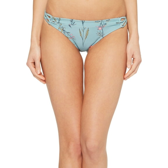 O'Neill Women's Standard Piper Floral Cut Out Hipster Bikini Bottom Swimsuit, Aqua, XL