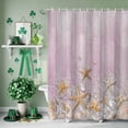 thumbnail image 3 of Shower Curtain, Beach Sea Star Sea Nut Shell Waterproof Shower Curtain Set with Hooks for Bathroom Showers,Stalls and Bathtubs,60x72In Pink Farm Wood Board, 3 of 9