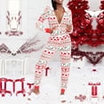 thumbnail image 1 of Pijamas Navideñas Pijamas casuales Mujer Manga larga Estilo navideño Ropa de dormir Ygjytge Blanco T XL para Mujer, 1 of 6