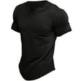 thumbnail image 5 of XBASW Mens Henley Shirts Summer Casual T Shirts Cotton Short Sleeve Tees Solid Color T-Shirt Tops S -2XL, 5 of 9