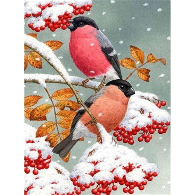 Huacan Full Drill Diamond Painting Bird Home Decoration Cross Stitch Embroidery Mosaic Animal Tree Diamond Art20x30cm Square Drill Gao Jinjia LED