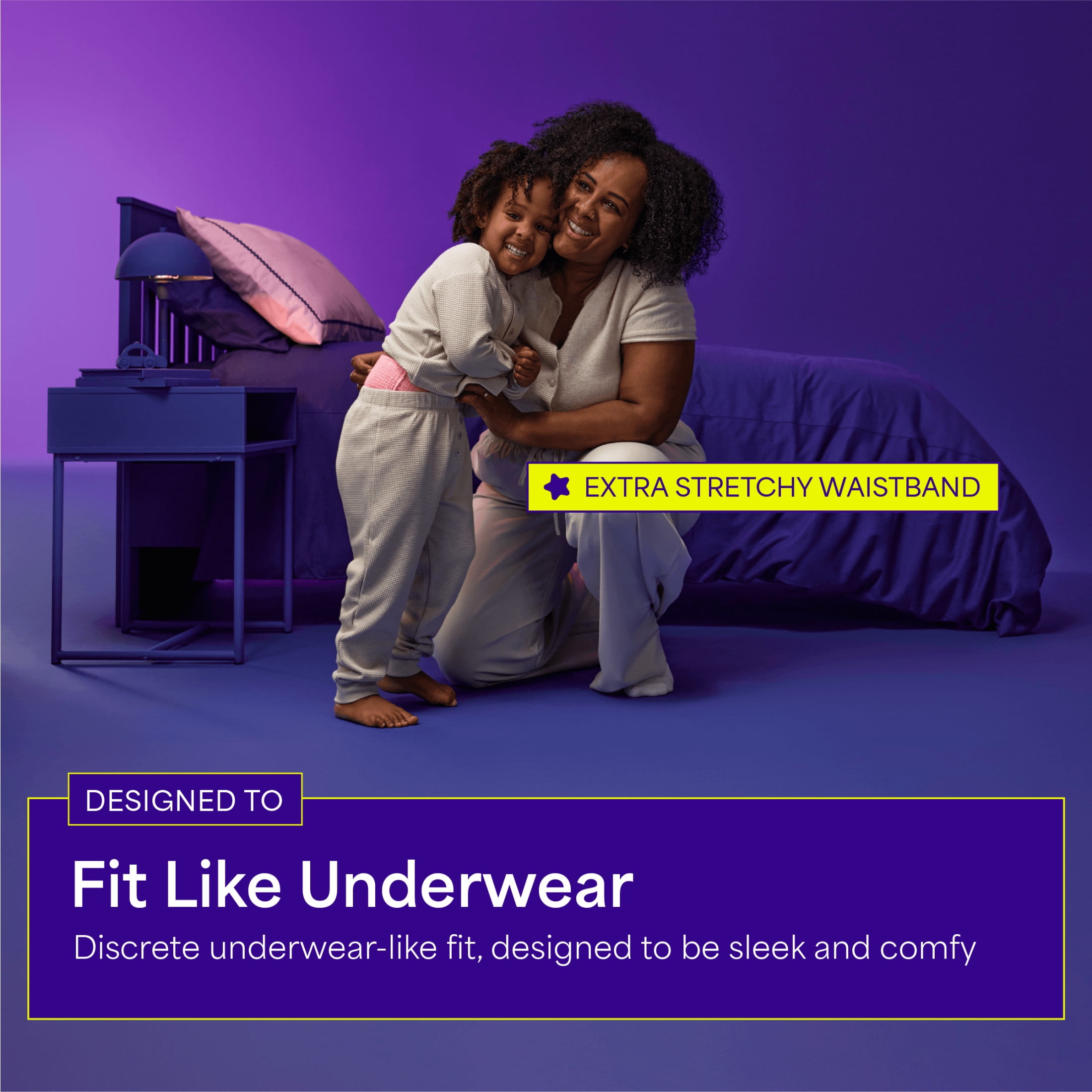 Rascals Culotte de nuit d'énurésie absorbante jetable Rascals pour filles, L (64-99 lb), 34 pièces Pantalons de nuit