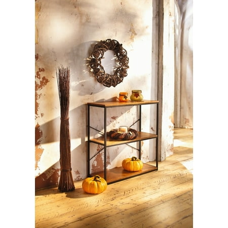 32 in. Tall Metal 3-Tier Etagere Bookcase with Wood ...