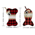 thumbnail image 3 of Pet Dog Christmas Burlap Stockings Bone Fish Shaped Bow Plaid Hanging Xmas Socks Candy Bag Gift Holder Home Party Festive Fireplace Decorations, 3 of 9