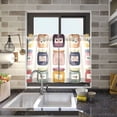 thumbnail image 4 of Yayeee Kitchen Curtains Tier Pair Light Filtering 27"x36" Rod Pocket Short Cafe Window Panel, Beige Jam Jars, 4 of 7