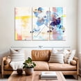 thumbnail image 2 of Elephant Stock Hockey Wall Art - Horizontal Multi Panel Canvas - Living Room Wall Decor - Sports Multi Panel - Blue And Pink Decor By Greg Simanson - 65" x 42", 2 of 8