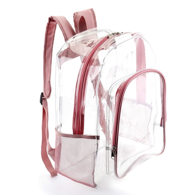 Mochila transparente linda Fomaris para mujeres y niñas 16' L oro rosa