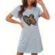 thumbnail image 1 of Camisón corto de mujer, vestido de largo medio con estampado de moda, camisón corto extragrande de mujer, camisón de manga corta con estampado de pecho a la moda, camisón de mujer, 1 of 4