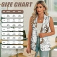 thumbnail image 6 of Psesaysky Suit Vest for Women Trendy White Camo Leaves Print Summer Business Casual Sleeveless Open Front Blazers Suit Vests Top Pockets Work Office, Size L, 6 of 6