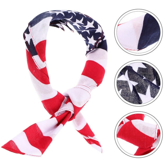 FELTECHELECTR 1Set Headscarf Multifunctional Headwear Multi Square Cloth Headdress for Patriotic Events