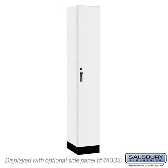 Salsbury Industries 41168AW 12 in. Wide Premier Wood Locker - Single Tier - 1 Wide - 6 ft. High - 18 in. Deep - Arctic White - Hasp