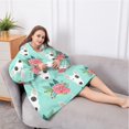 thumbnail image 5 of Oversized Wearable Blanket Hoodie,Bull Terrier Dog and Flower Florals Sherpa Blanket Hoodie with Super Pockets,Super Warm Fuzzy Pullover for Women & Men, 5 of 6