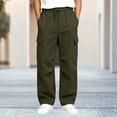 thumbnail image 6 of Boys Cargo Sweatpants Teen Casual Relaxed Fit Joggers with Multi-Pockets Elastic Waist Drawstring Lightweight Tactical Pants for Hiking School, 6 of 7